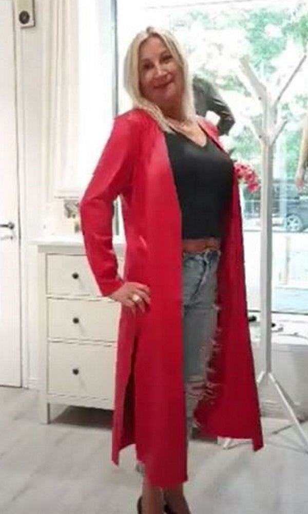 Tekstiilinahkainen Maxijakku Jenni Espanjan punainen